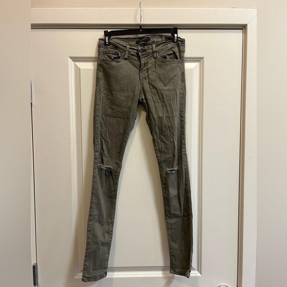 Flying Monkey Skinny Olive Green Jeans with Knee Holes - size 27